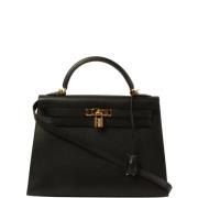 Pre-owned Canvas handbags Hermès Vintage , Black , Dames