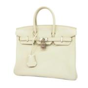 Pre-owned Leather handbags Hermès Vintage , White , Dames