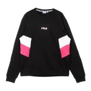 Zwart/Wit/Roze Lichtgewicht Crewneck Sweatshirt Fila , Black , Heren