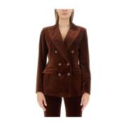 Elegant Double-Breasted Cotton Jacket Etro , Brown , Dames