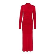 Rode Maxi Jurk met Gedrapeerde Details Gestuz , Red , Dames