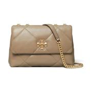 Chique Taupe Leren Schoudertas Tory Burch , Green , Dames