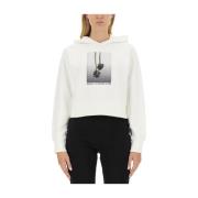 Logo Sweatshirt Stijlvol en Comfortabel Palm Angels , White , Dames