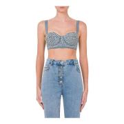 Elegante Mouwloze Top Moschino , Blue , Dames