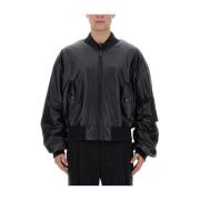 Logo Plaque Bomber Jacket Dolce & Gabbana , Black , Heren