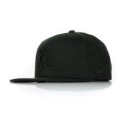 Zwart Op Zwart Platte Klep Pet New Era , Black , Unisex