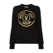 Zwarte Sweatshirt voor Vrouwen Versace Jeans Couture , Black , Dames