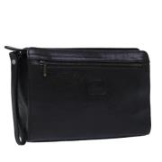 Pre-owned Leather clutches Burberry Vintage , Black , Dames