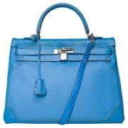 Pre-owned Leather handbags Hermès Vintage , Blue , Dames