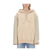 Logo Oversized Hoodie MM6 Maison Margiela , Beige , Dames