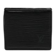 Pre-owned Leather wallets Louis Vuitton Vintage , Black , Dames