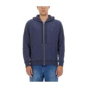 Logo Zip Sweatshirt Maison Kitsuné , Blue , Heren