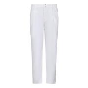 Witte Chino Broek met Plooien Incotex , White , Heren