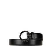 Pre-owned Leather belts Bvlgari Vintage , Black , Heren