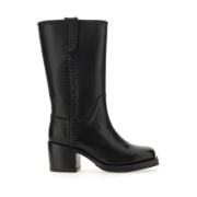 Elegante Haklaarzen van Leer Hereu , Black , Dames