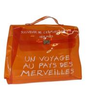 Pre-owned Canvas handbags Hermès Vintage , Orange , Dames