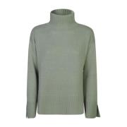 Groene Turtleneck Gebreide Sweatshirt Aw24 Le Tricot Perugia , Green ,...