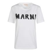 Casual Katoenen T-shirt Marni , White , Dames