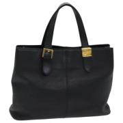 Pre-owned Leather handbags Burberry Vintage , Black , Dames