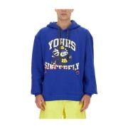 Hoodie met logo voor mannen Msgm , Blue , Heren