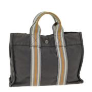 Pre-owned Canvas handbags Hermès Vintage , Gray , Dames