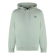 Katoenen hoodie met geribbelde randen A.p.c. , Green , Heren