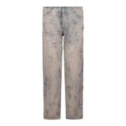 Distressed straight jeans met gescheurde details Diesel , Blue , Dames