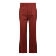 Wijde Crop Broek met Gestreken Plooi Victoria Beckham , Brown , Dames