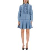 Chambray Overhemdjurk Moschino , Blue , Dames