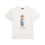 Casual Katoenen T-shirt voor Mannen Polo Ralph Lauren , White , Dames