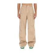 Katoenen Straight Broek Palm Angels , Beige , Heren