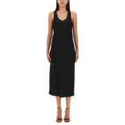 Comfort Fit Midi Jurk voor Vrouwen Sportmax , Black , Dames