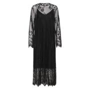 Zwarte Kant Jurk Gestuz , Black , Dames