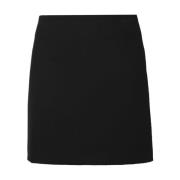 Uitlopende Minirok van Creponne Stof Liviana Conti , Black , Dames