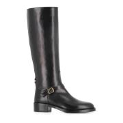 Zwarte leren laarzen met gesp Sartore , Black , Dames