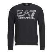 Zwarte crewneck sweatshirt met voorlogo Emporio Armani EA7 , Black , H...