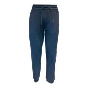 Blauwe sweatpants met voorlogo Emporio Armani EA7 , Blue , Heren