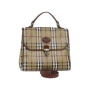 Pre-owned Leather handbags Burberry Vintage , Beige , Dames