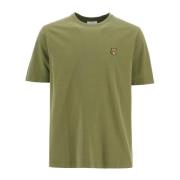 T-shirt met geborduurd Bold Fox Head Maison Kitsuné , Green , Heren