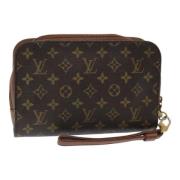 Pre-owned Canvas clutches Louis Vuitton Vintage , Brown , Dames