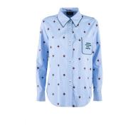 Blauwe Pailletten Zak Shirt Nenette , Blue , Dames