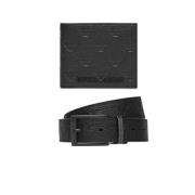 Cadeauset Riem en Portemonnee Armani , Black , Heren