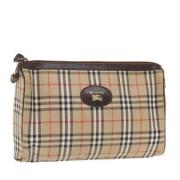 Pre-owned Leather clutches Burberry Vintage , Beige , Dames