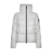 Korte Glanzende Jas voor Dames Save The Duck , White , Dames