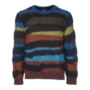 Zwarte Abstract Gestreepte Crew Neck Trui Paul Smith , Black , Heren