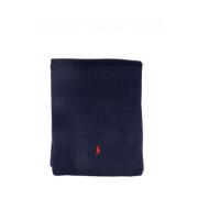 Heren Wol Geribbelde Sjaal Ralph Lauren , Blue , Heren