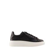 Zwarte leren oversized sneakers Alexander McQueen , Black , Heren