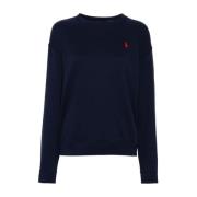 Blauwe Katoenen Jersey Trui Polo Ralph Lauren , Blue , Dames