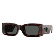 Donkergrijze Havana Zonnebril Ve4474U Versace , Brown , Dames