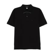 Zwart Poloshirt met Logopatch C.p. Company , Black , Heren